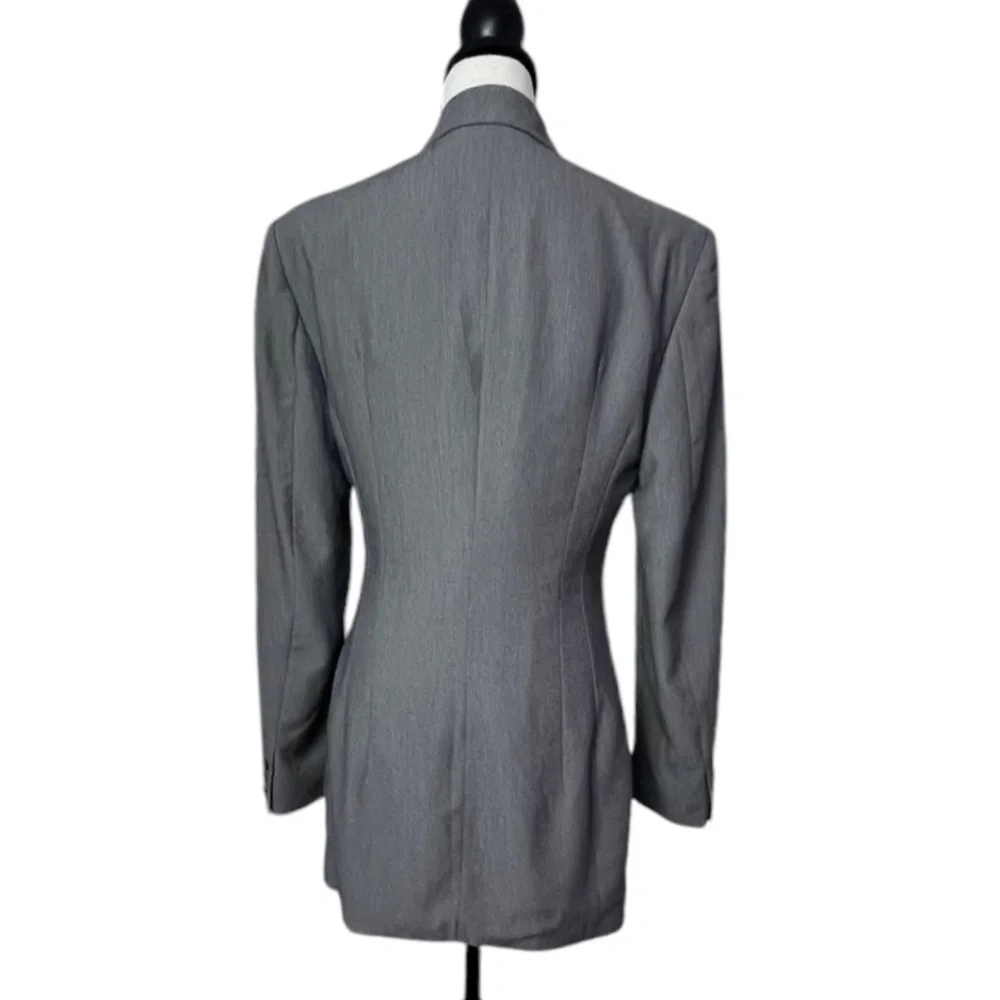 Country Road Women's One Breasted Long Sleeve Gray Jacket Lapel Collar Sz 8 Used - Picture 2 of 8